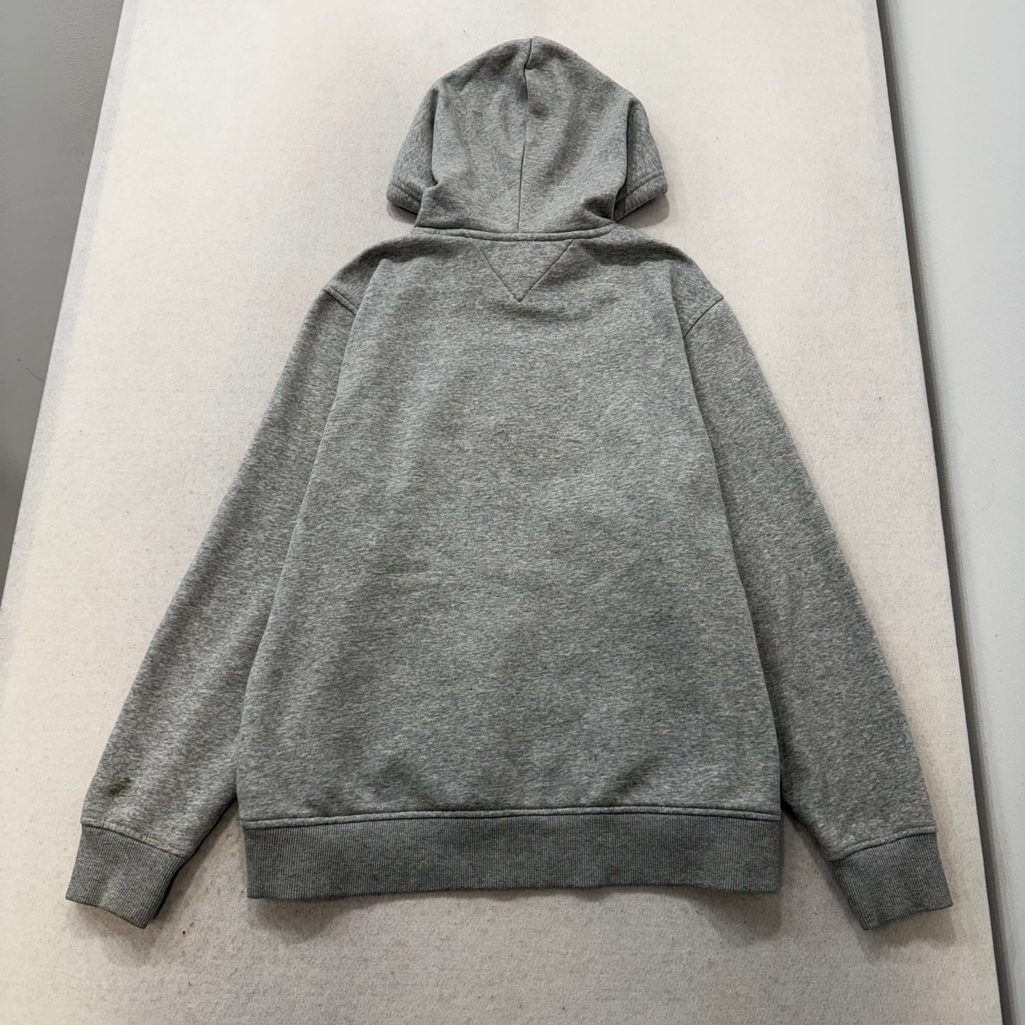 Tommy Jeans Men's Gray Cotton Blend Pullover Hoodie Kangaroo Pocket Logo Size L