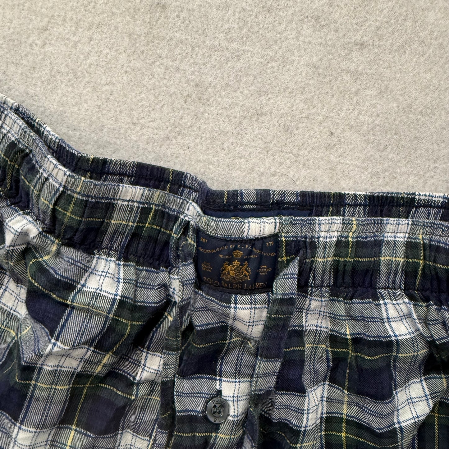 Polo Ralph Lauren Men's Blue White Plaid Flannel Pajama Pants Sleepwear Size M