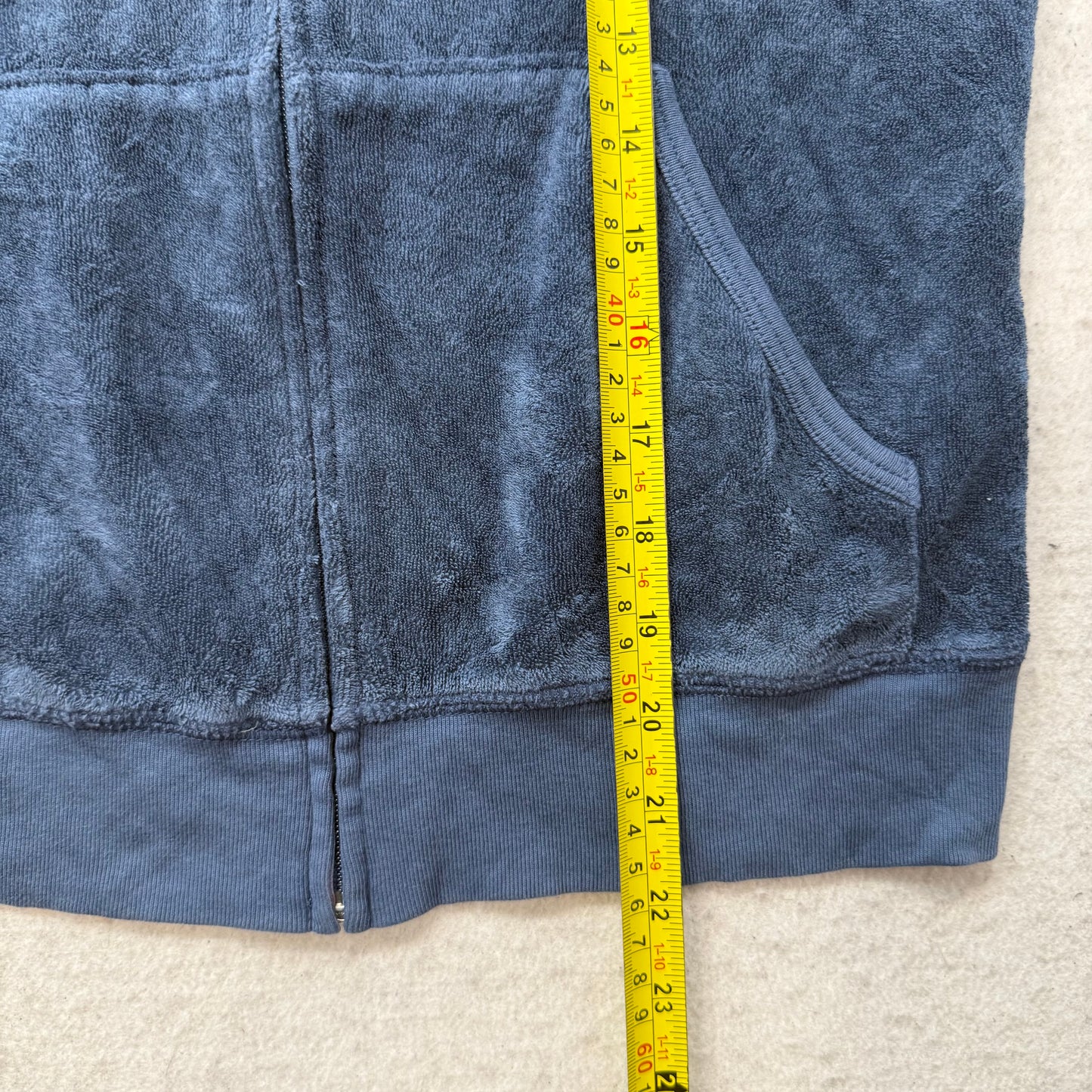 2003 Vtg Juicy Couture Steel Blue Terry Cloth Hoodie & Pant Tracksuit Set Size M