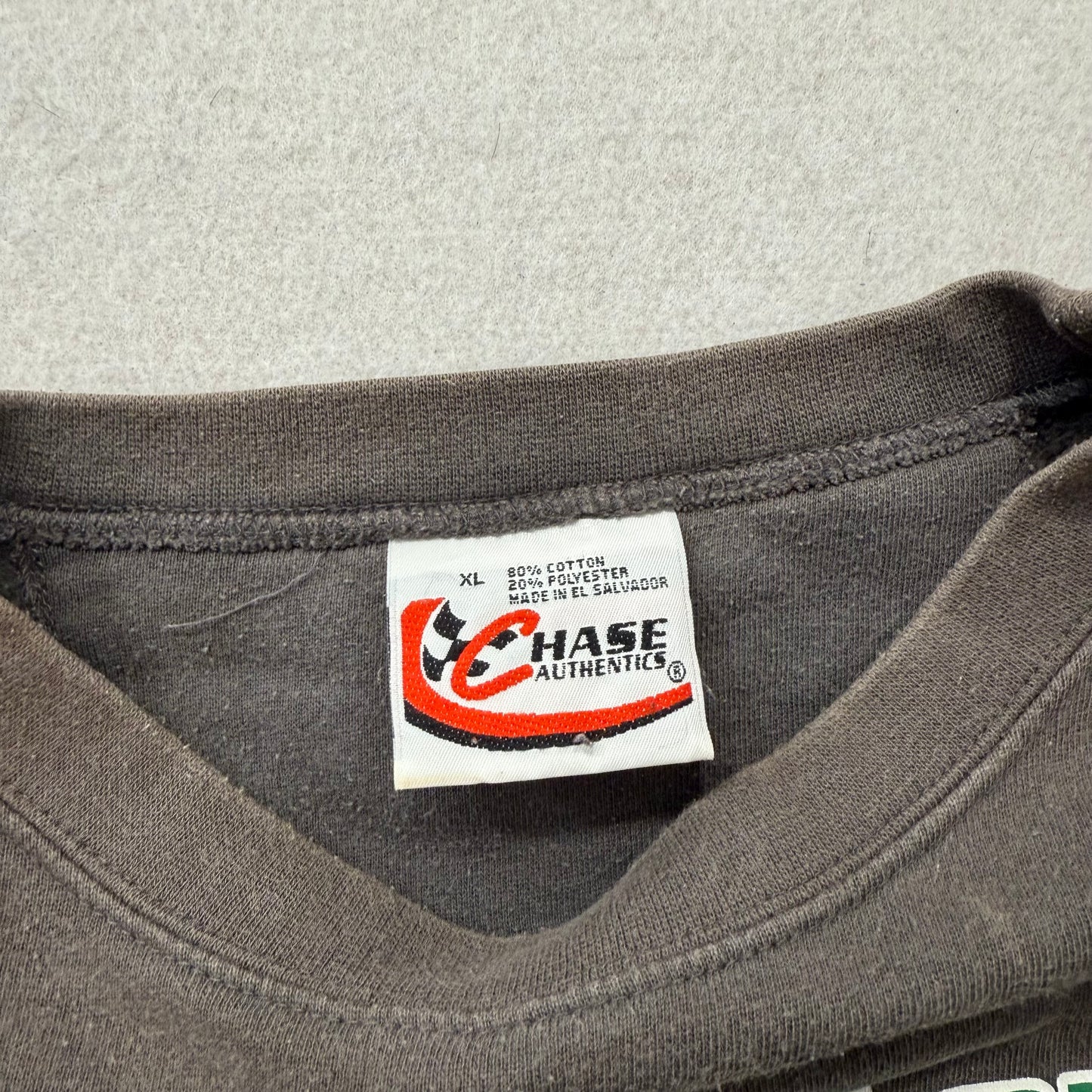 Bobby Labonte #18 NASCAR Charcoal Gray Cotton Blend Racing Sweatshirt Size XL