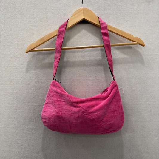 PINK Victoria's Secret Pink Velour Sequin Embellished Glittery Logo Shoulder Bag
