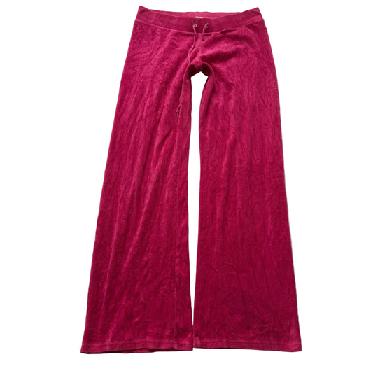 Juicy Couture Women's Raspberry Velour Flared Track Pant Loungewear Y2K Size M