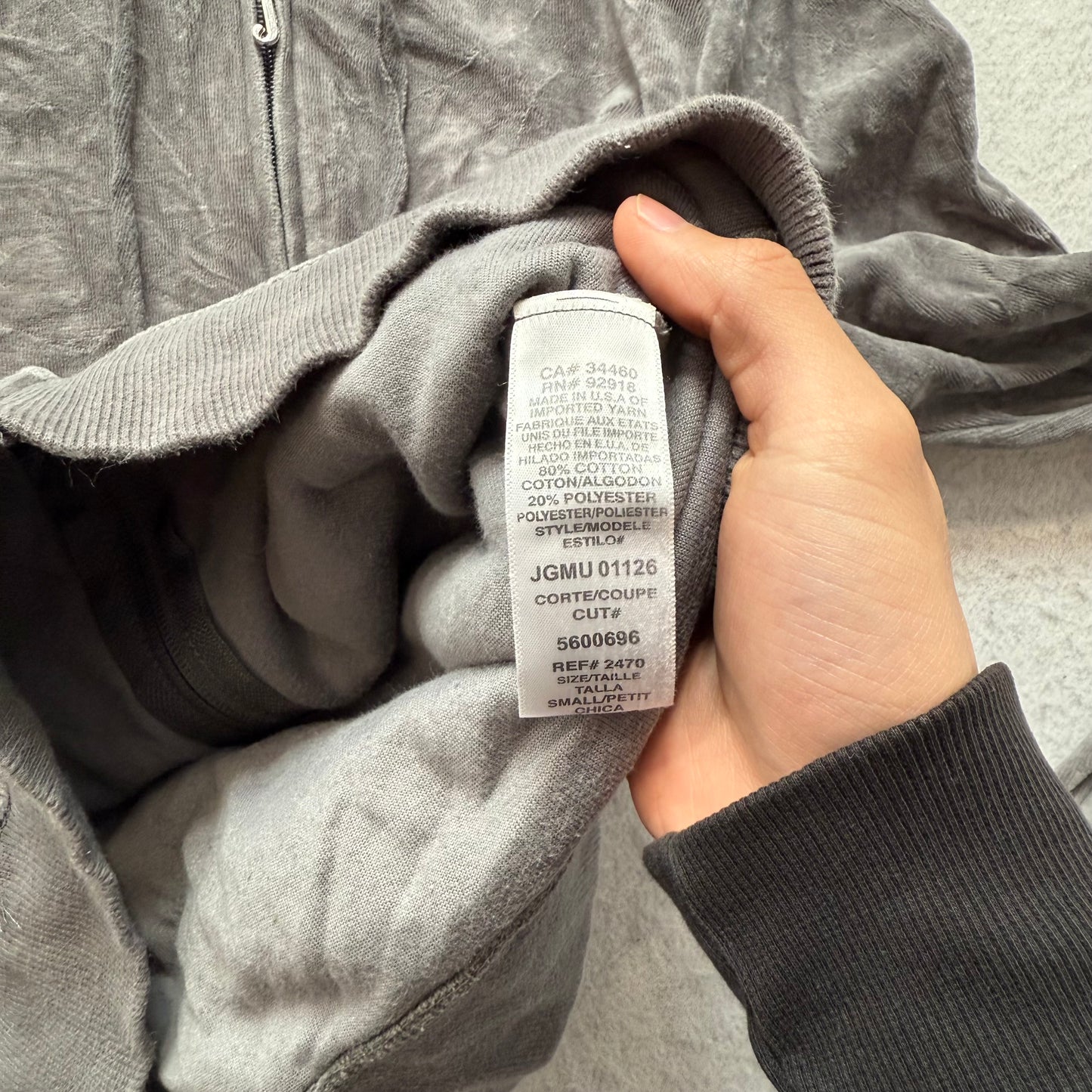 Vintage Juicy Couture Women's Gray Velour Zip-Up Hoodie Back Graphic Logo Size S
