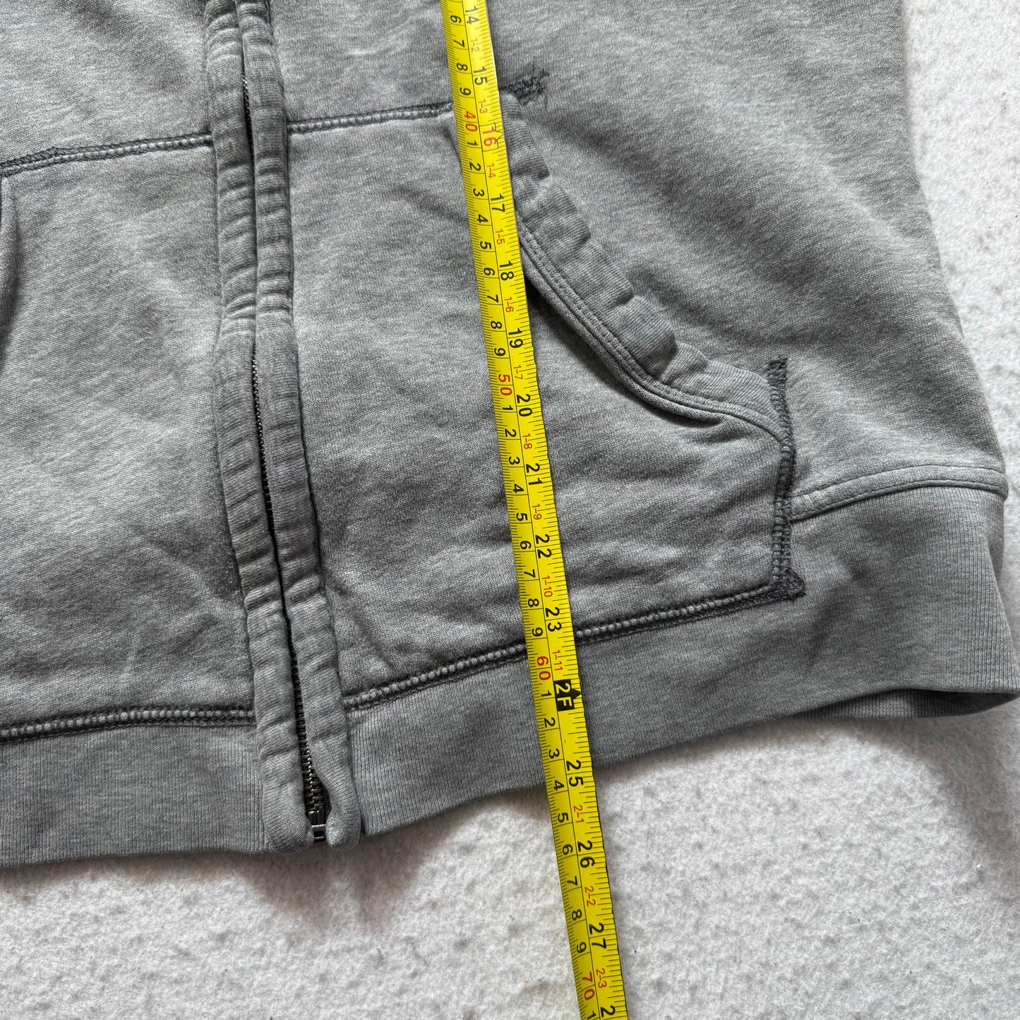 Aeropostale Mens Gray Fleece Full Zip Hoodie Pockets Embroidered Logo Y2k Size L
