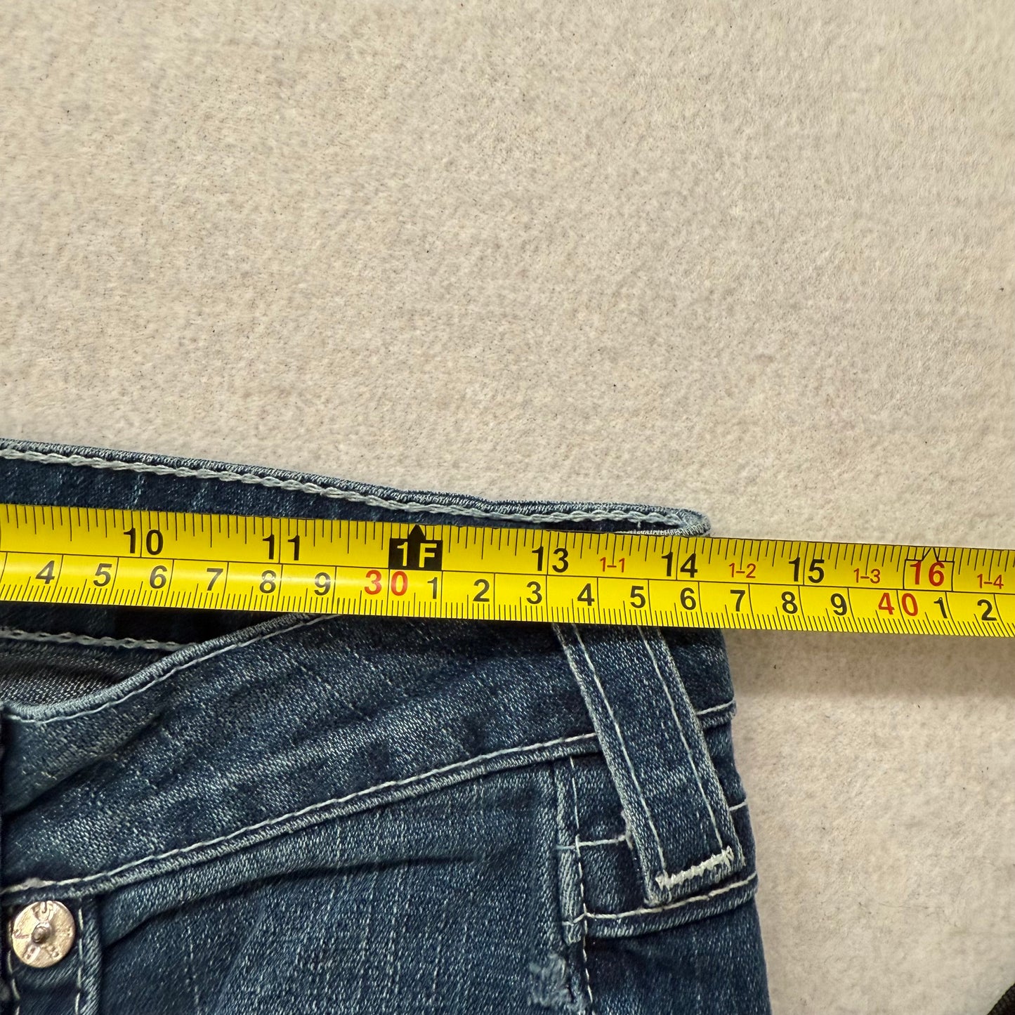 True Religion Jodie Women Dark Blue Denim Skinny Jeans Back Flap Pockets Size 27