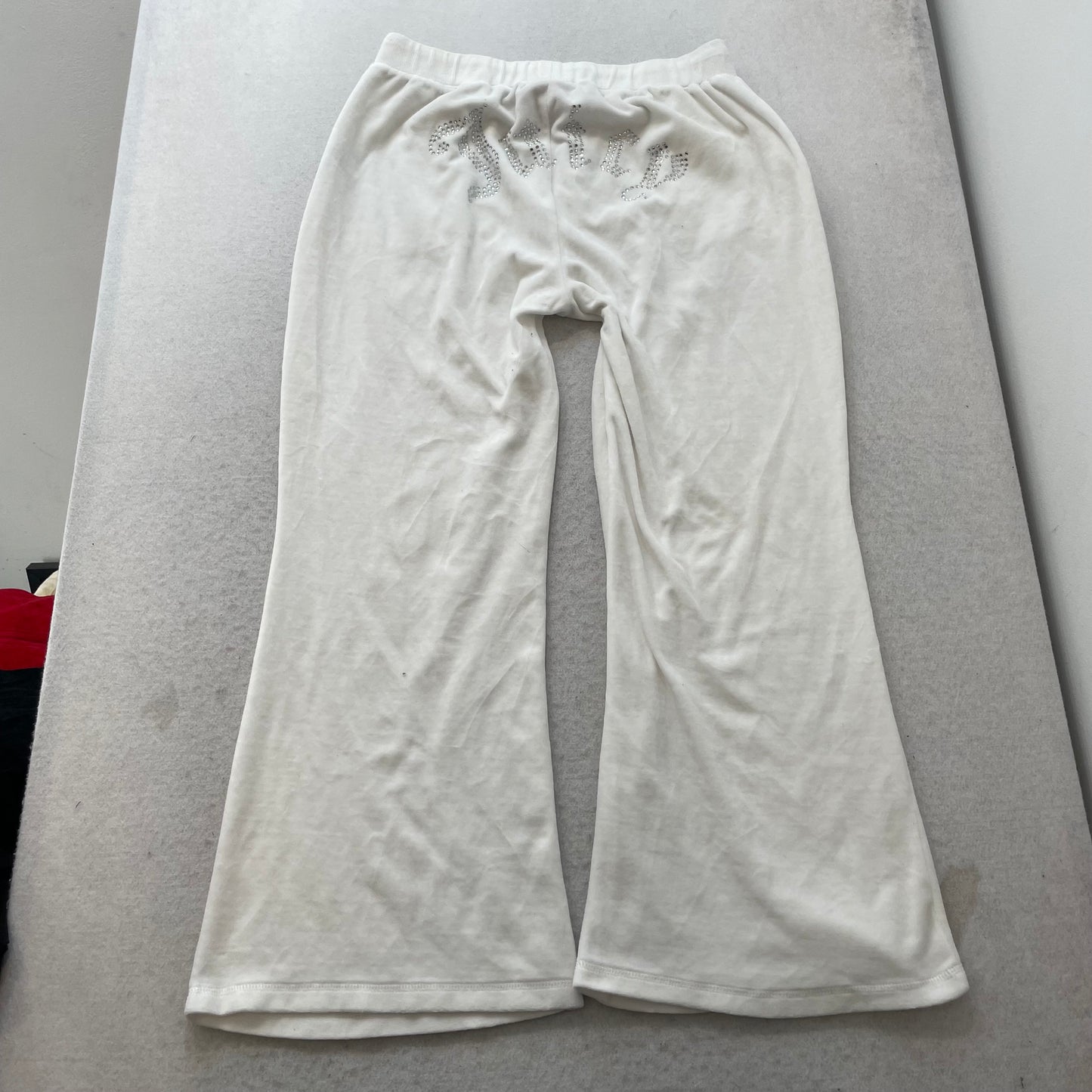 Juicy Couture Forever 21 Women's White Velour Flared Track Pant Pockets Size 1X