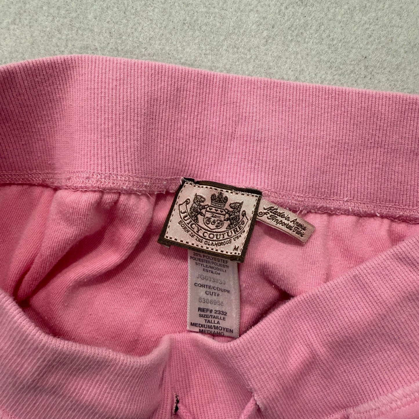 Juicy Couture Women's Pink Velour Flared Track Pants Pockets Drawstring Size M