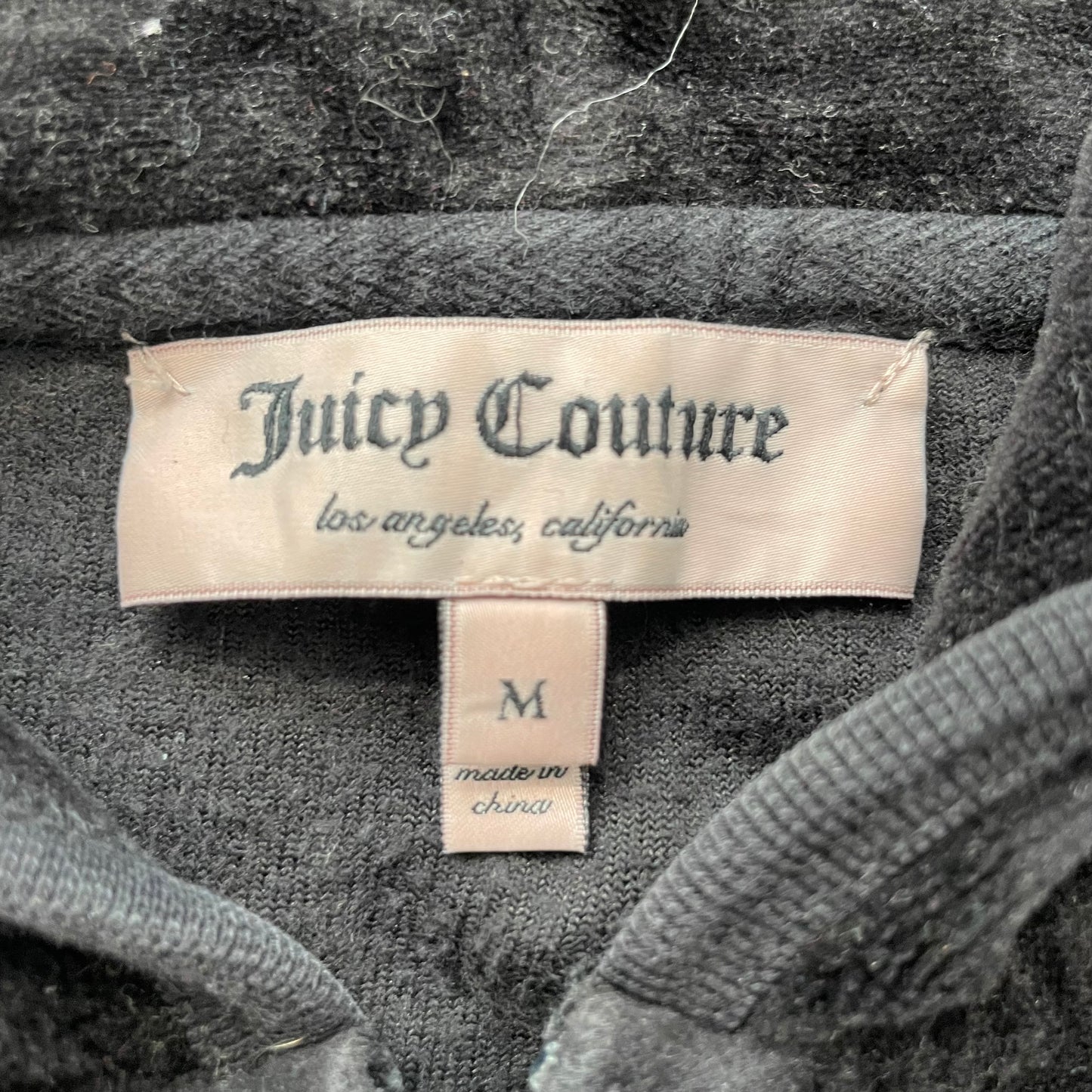 Juicy Couture Women's Black Velour Tracksuit Set Graphic Glitter Logo Y2k Size M