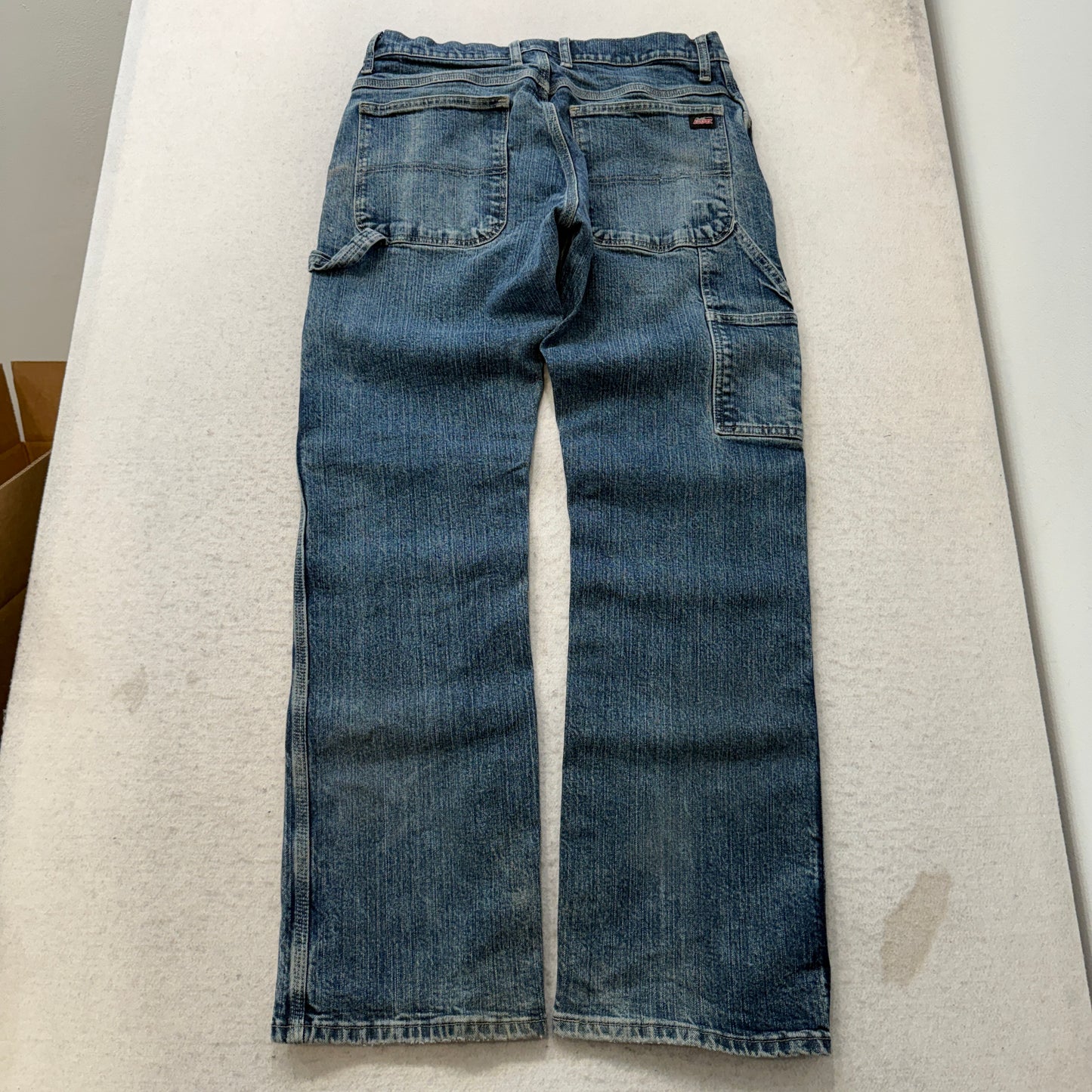Genuine Dickies Men's Blue Straight Fit Carpenter Denim Jeans Pockets Size 32x32