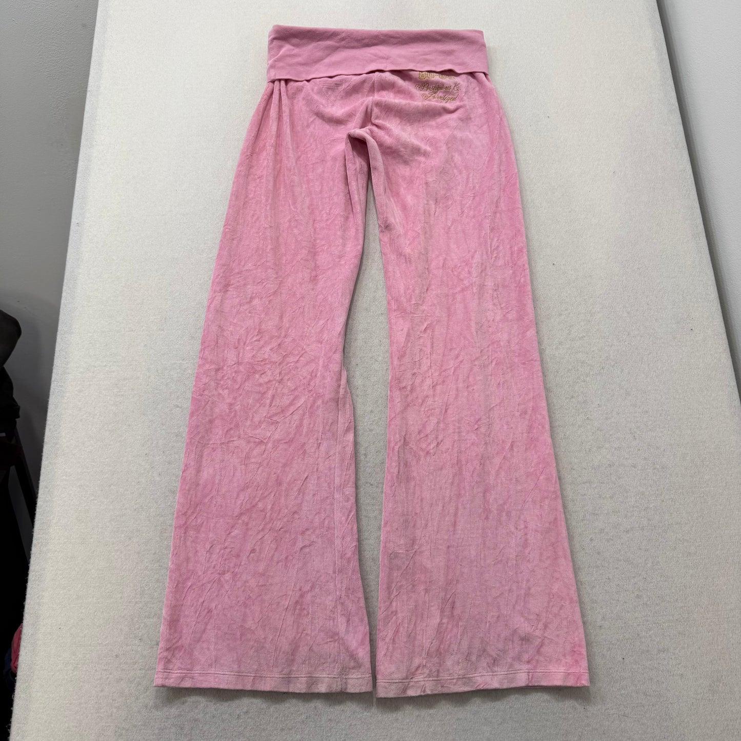 PINK by Victoria's Secret Women's Pink Velour Flared Track Pant Low Rise Size XS