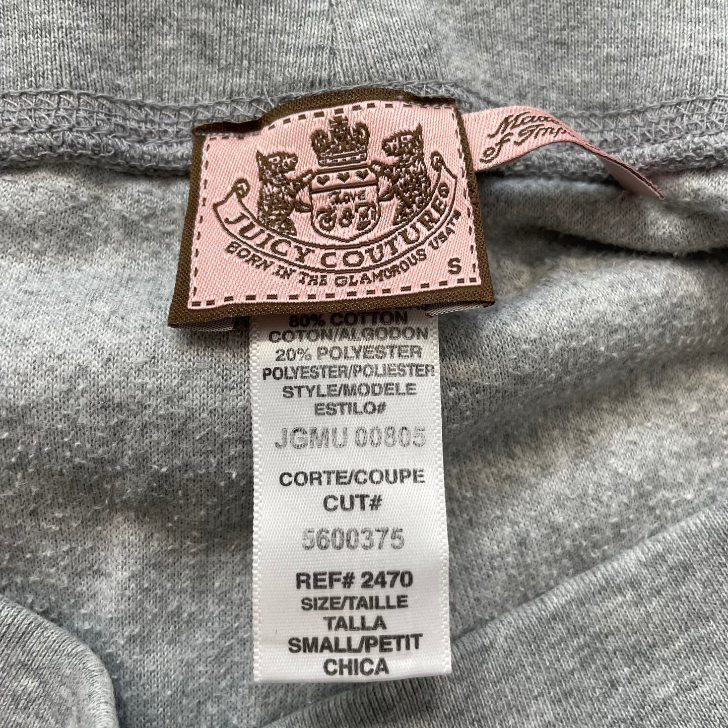 Vintage Juicy Couture Women Gray Velour Tracksuit Set Hoodie & Flare Pant Size S