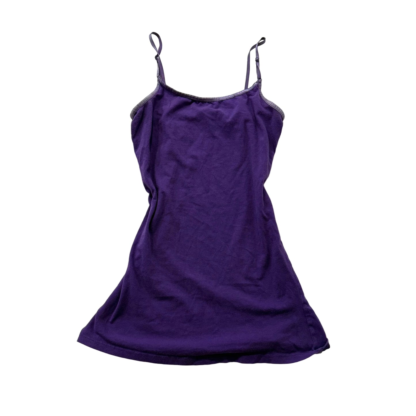 Deb Women's Royal Purple Cotton Camisole Tank Top Spaghetti Straps Cami Size L
