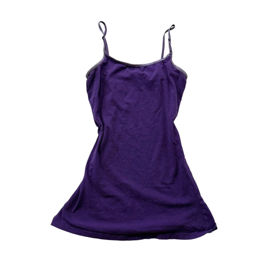 Deb Women's Royal Purple Cotton Camisole Tank Top Spaghetti Straps Cami Size L