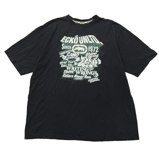 Ecko Unltd. Men's Black T-Shirt Short Sleeves Graphic Logo Classic Tee Size 2XL