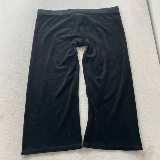Juicy Couture Women's Black Terry Cloth Wide Leg Capris Pant Loungewear Size XL