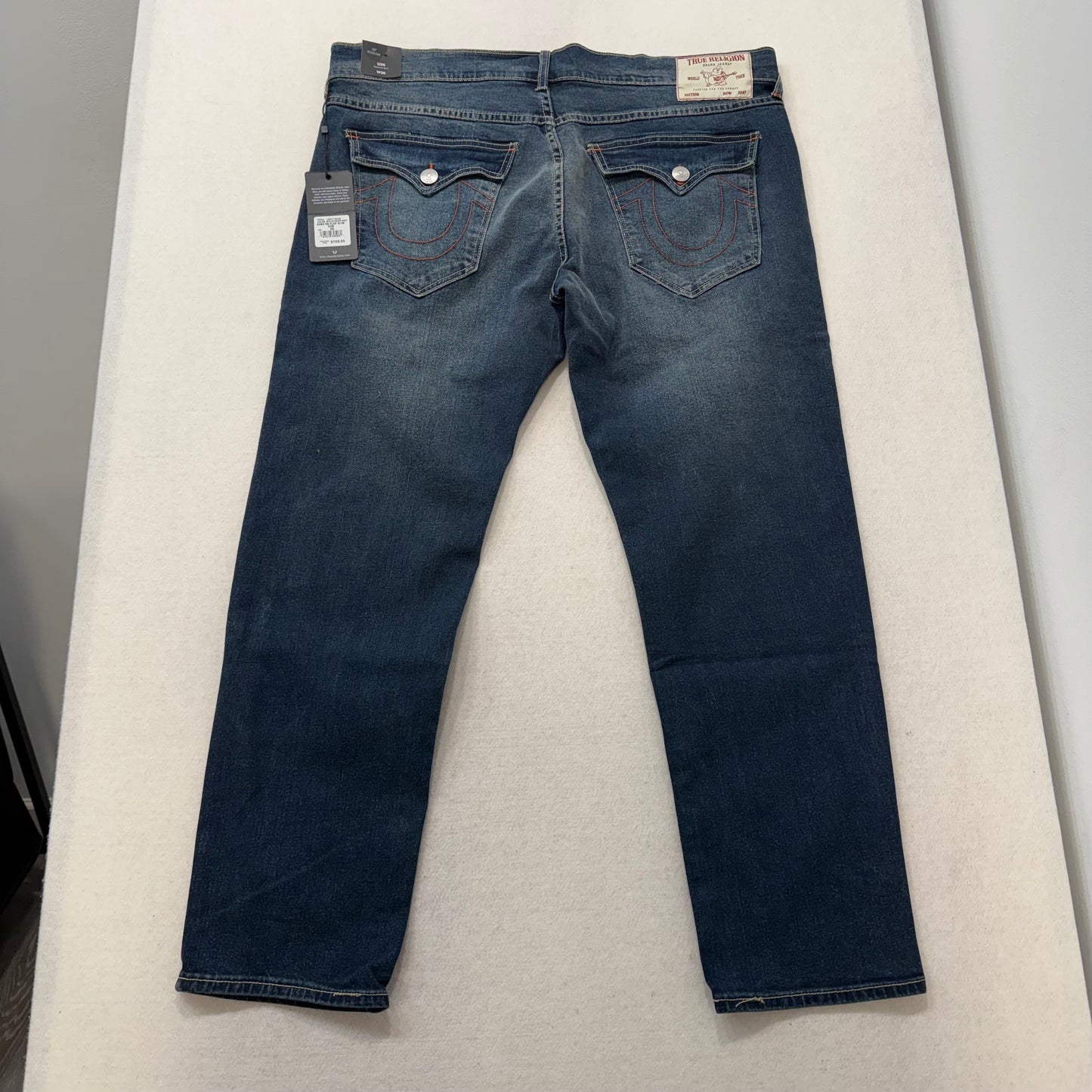 True Religion Dark Blue Denim Jeans Straight Leg Horseshoe Pockets Size L