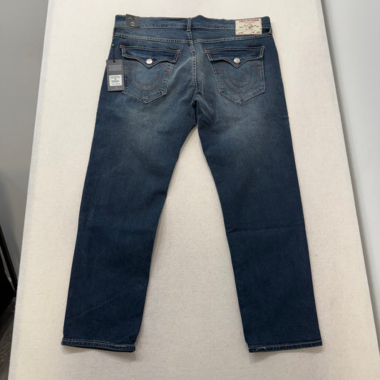 True Religion Dark Blue Denim Jeans Straight Leg Horseshoe Pockets Size L