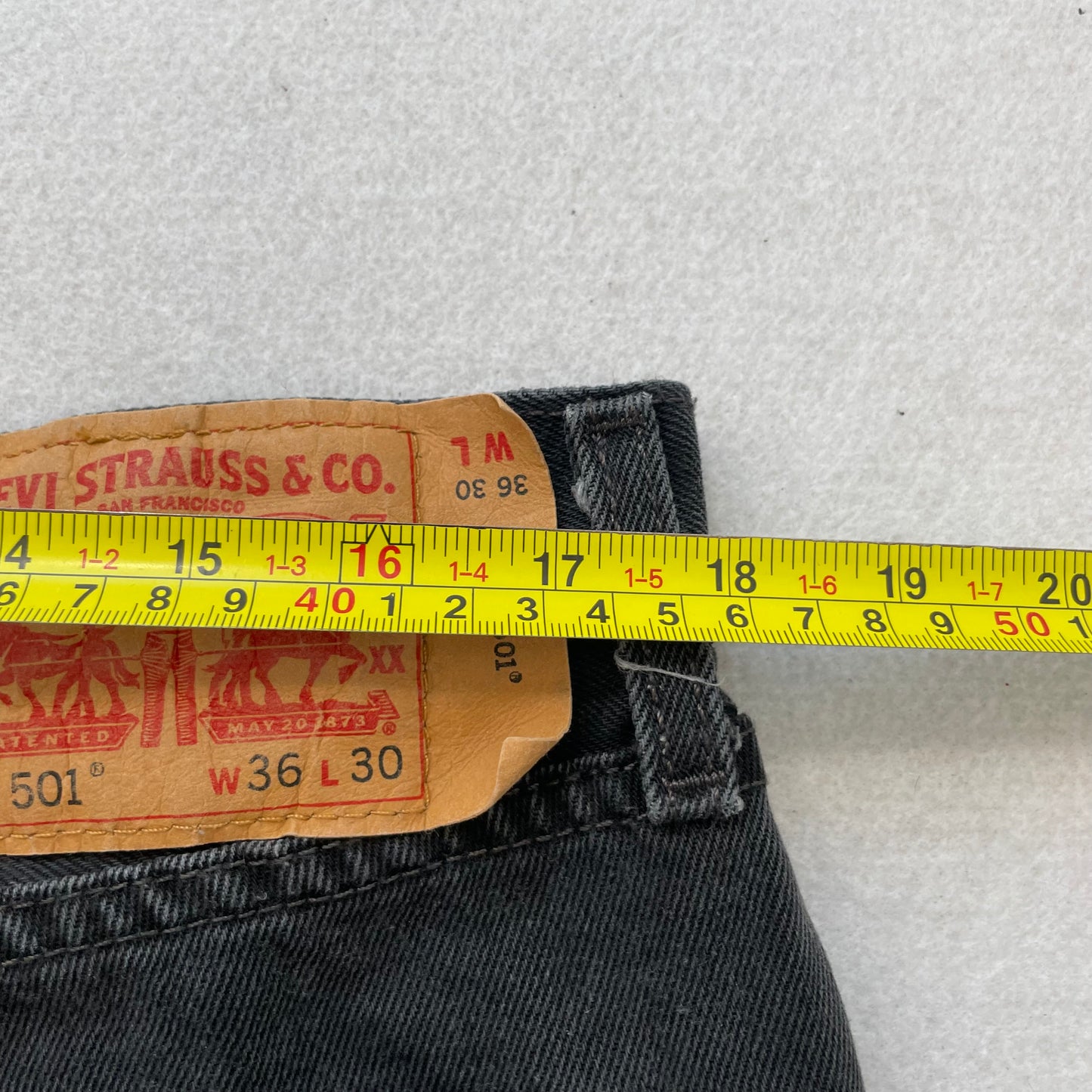 Levi's 501 Original Fit Men's Faded Black Denim Jeans Button Fly Size 36x30