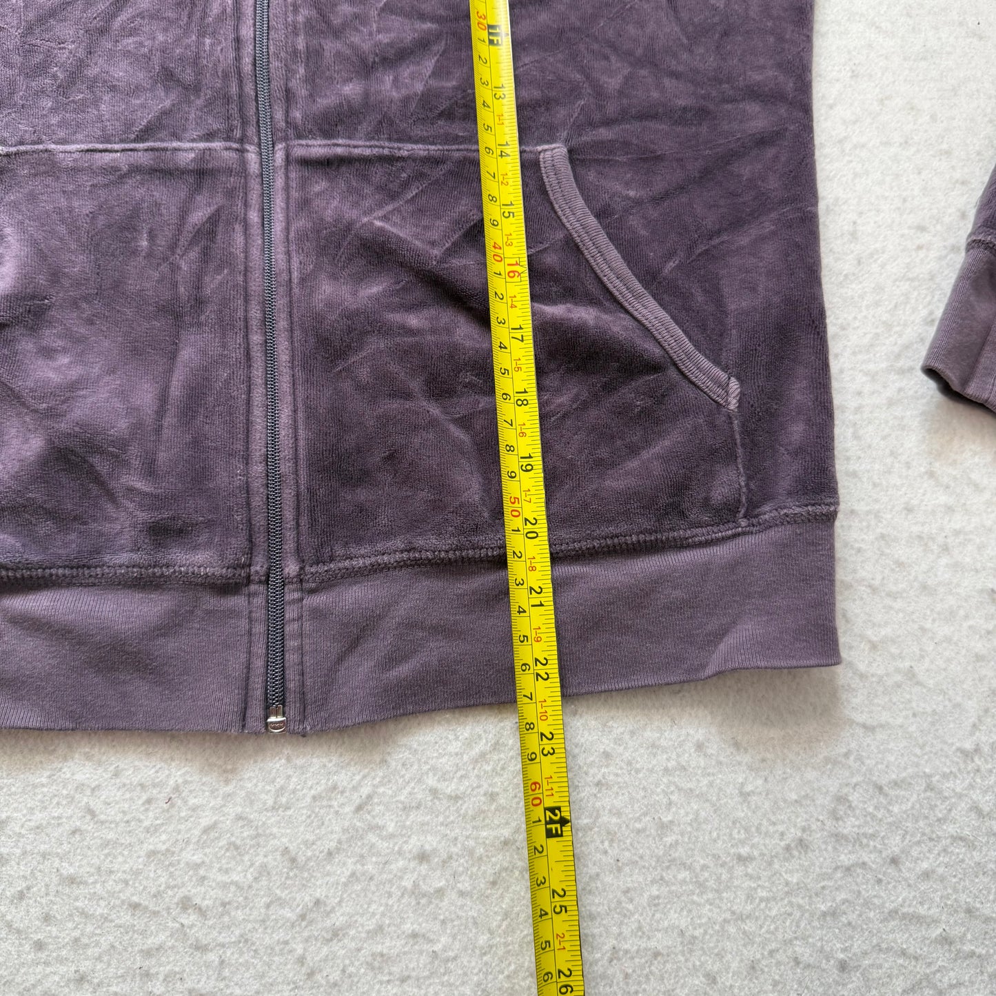 Juicy Couture Scottie Dogs Women's Charcoal Gray Velour Full Zip Hoodie Size XL