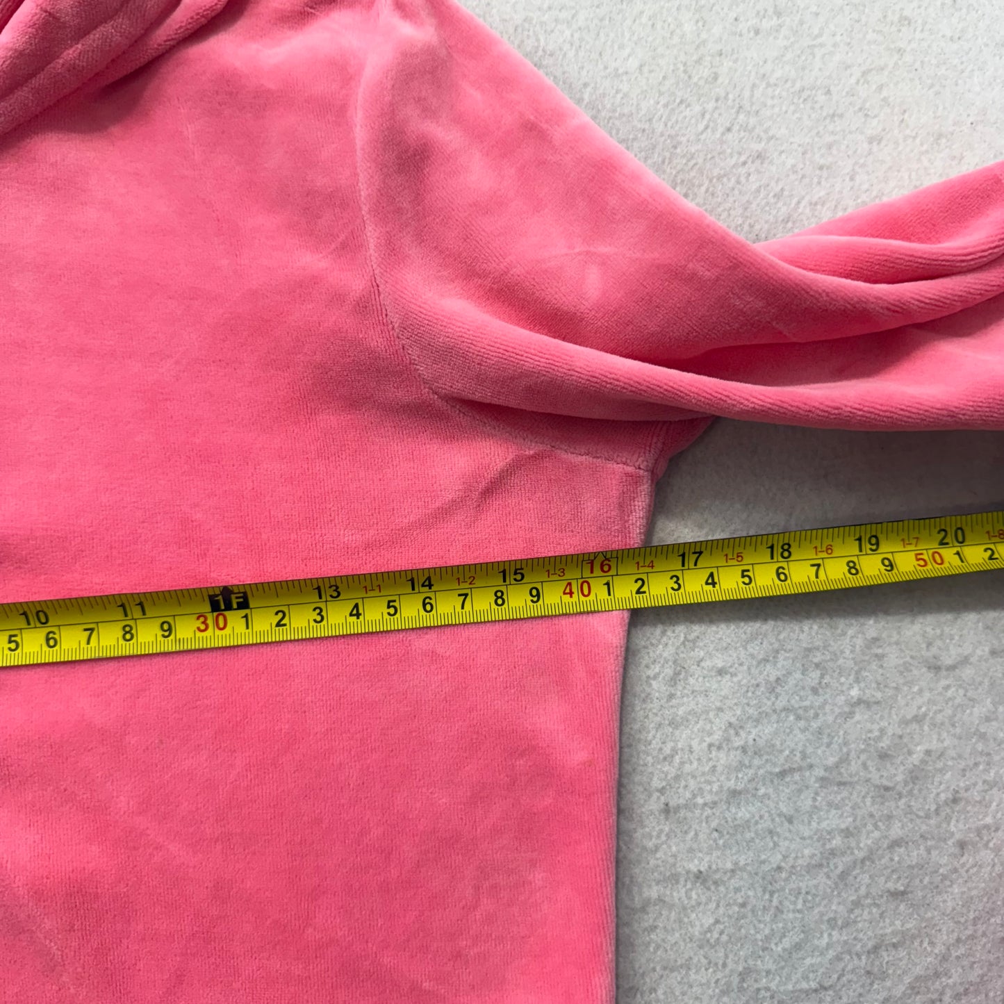 Vintage Juicy Couture Women's Pink Velour Zip-Up Hoodie Loungewear Pocket Size S