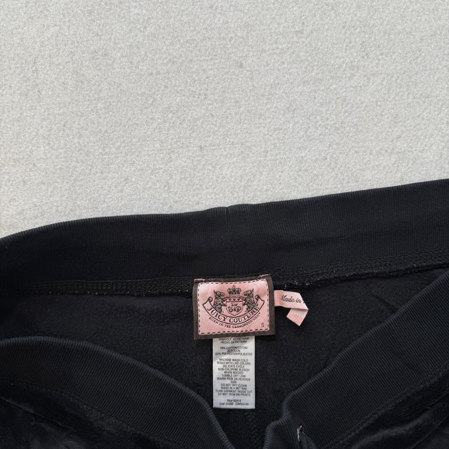 Juicy Couture Scottie Dogs Black Velour Tracksuit Set Hoodie & Pants Size M/S