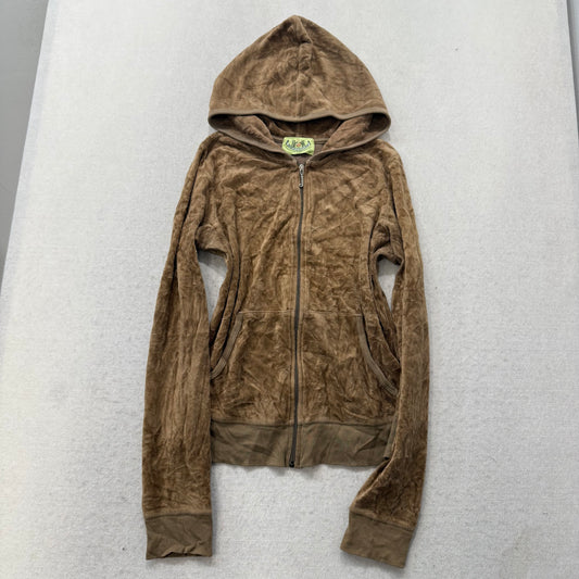2003 Vintage Juicy Couture “Juicy Icon 39” Women's Brown Zip Up Hoodie Size L
