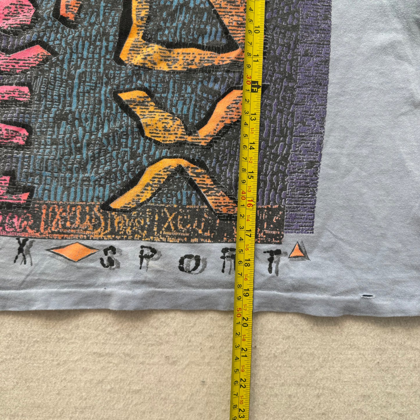 Vintage OBEX Sport Women's Faded Blue Graphic Crop Top T-Shirt Boxy Fit Size XL