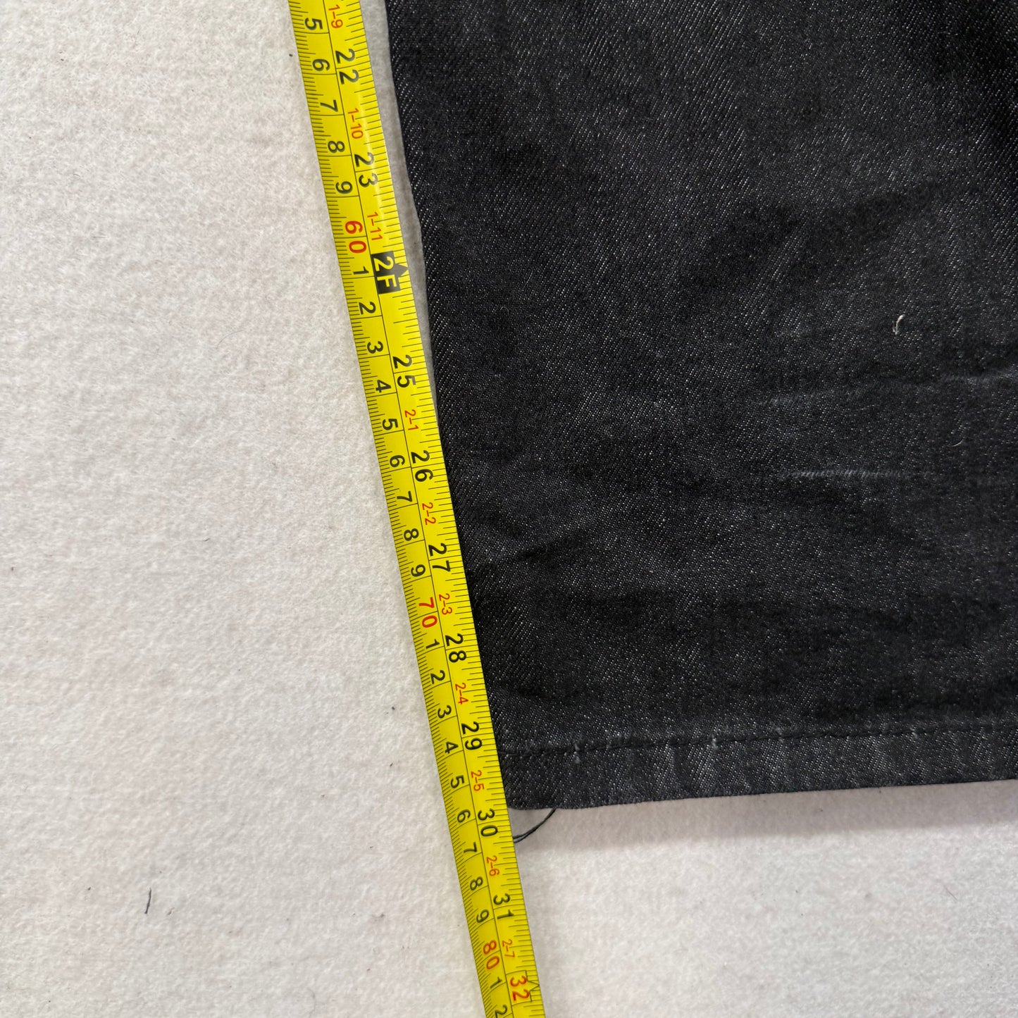 FB County Mens Black Cotton Blend Baggy Fit Cargo Denim Pants Streetwear Size 32