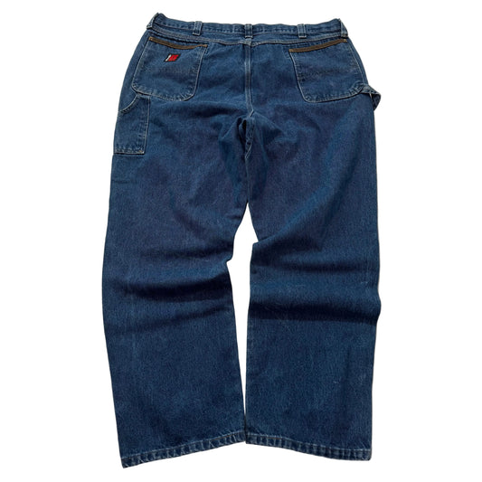 Wrangler Men's Blue Riggs Workwear Carpenter Denim Jeans Relaxed Fit Size 44x32