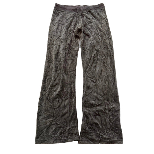Vintage Juicy Couture Women's Dusty Olive Velour Flared Track Pant Preppy Size L