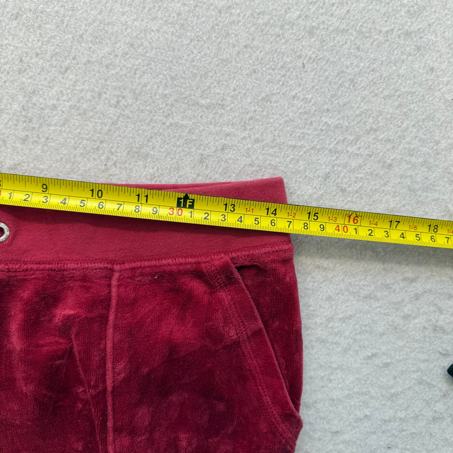 Juicy Couture Women's Maroon Velour Flared Track Pants Back Pockets Logo Size M