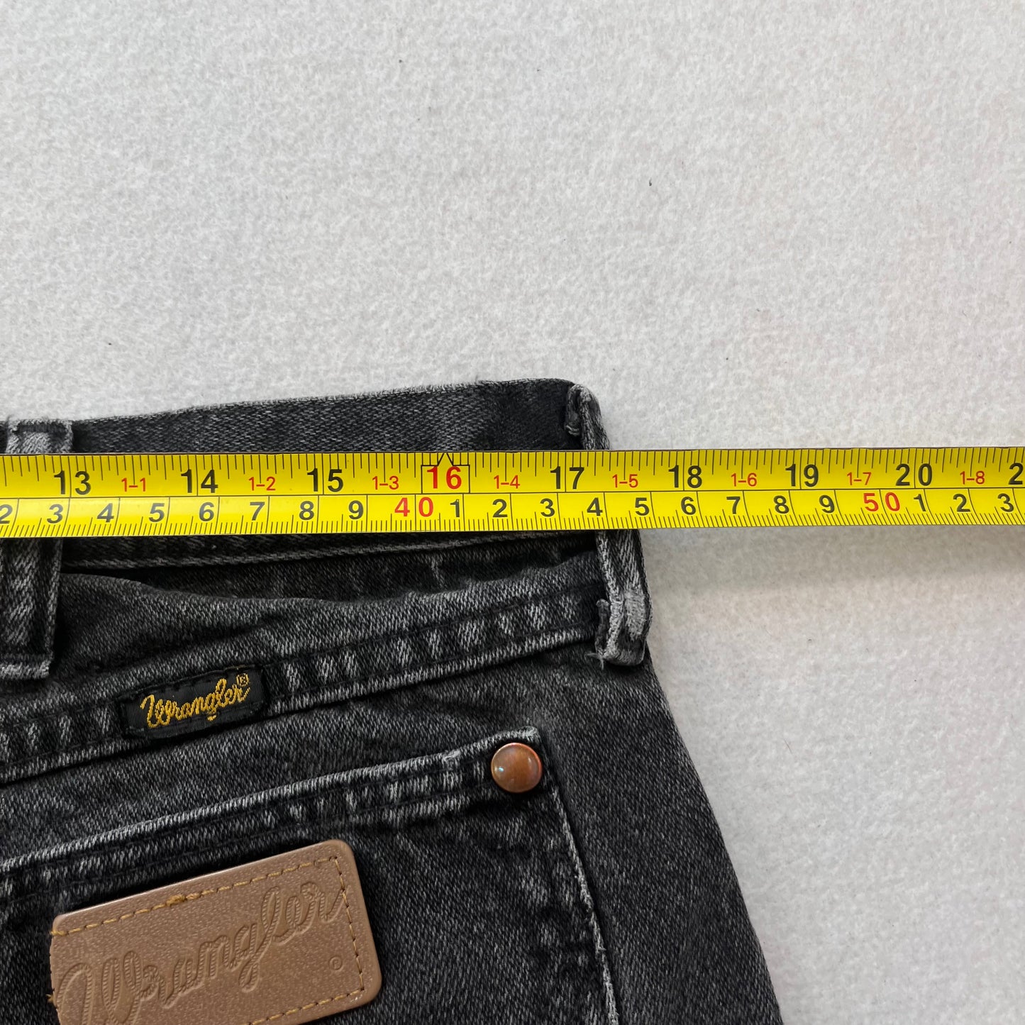 Wrangler Men's Faded Black Denim Work Jeans Zip Fly Relaxed Carpenter Size 17W