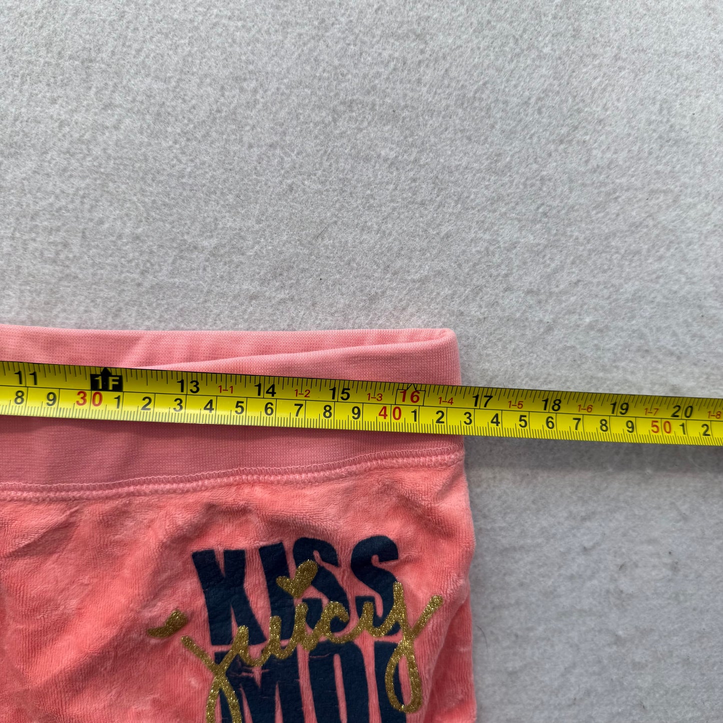 Juicy Couture Kiss Moi Juicy Womens Peach Velour Flared Track Pant Casual Size L
