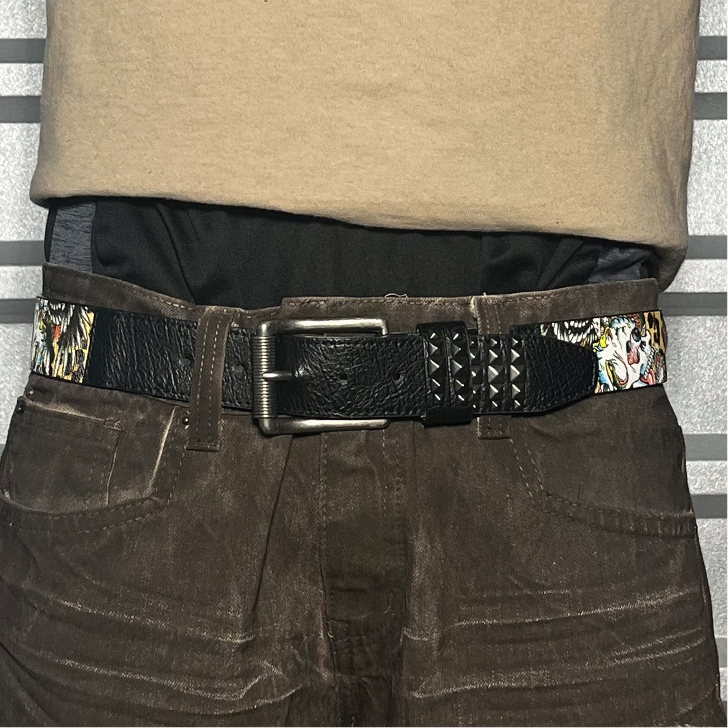 Ed Hardy leopard print studded belt - Clean Curriculums 