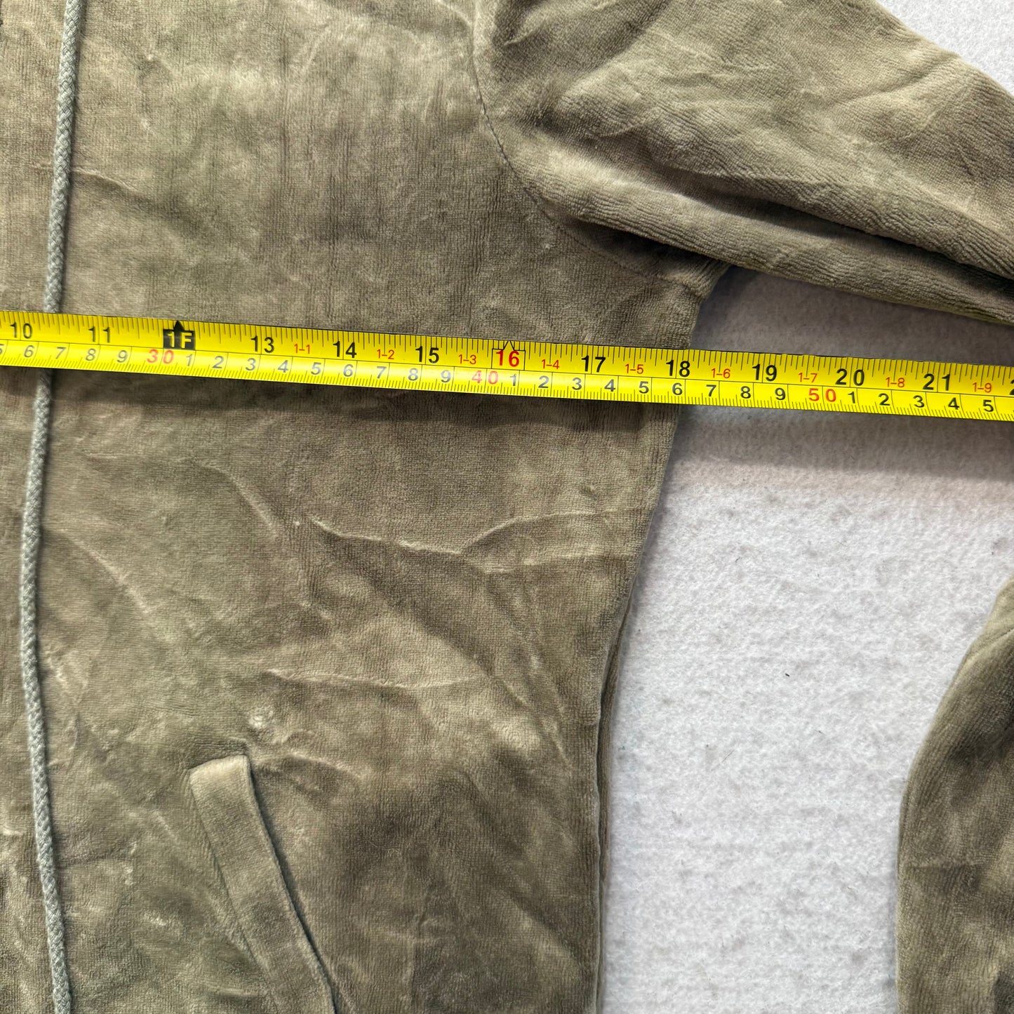 Juicy Couture Womens Light Olive Velour Tracksuit Set Hoodie & Pant Y2k Size L/M