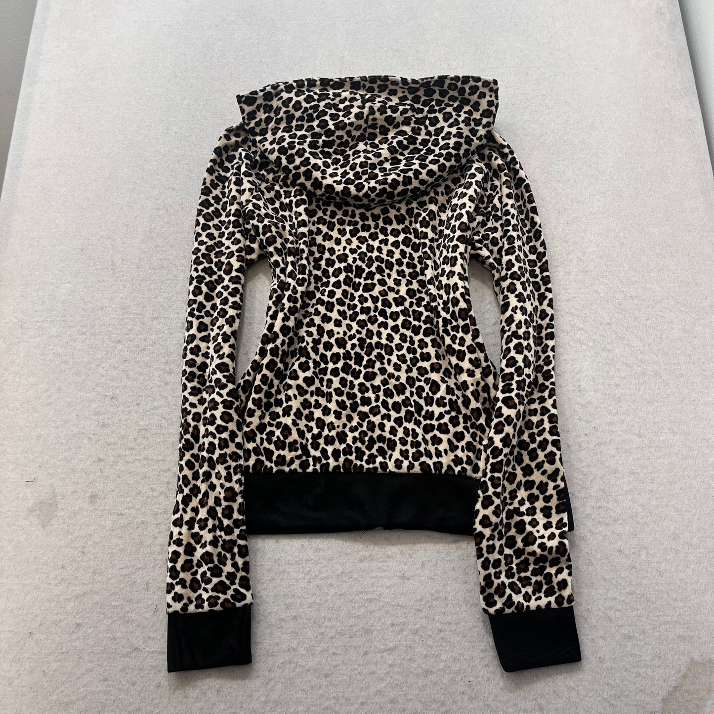 Juicy Couture Womens Leopard Print Velour Tracksuit Set Hoodie & Pant Y2k Size L