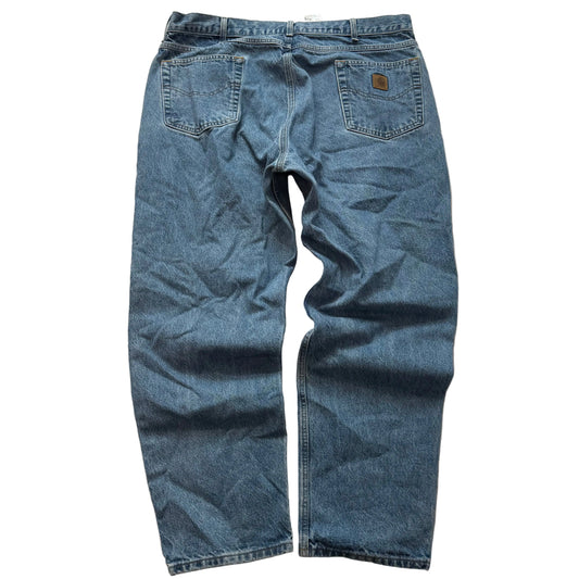 Carhartt Men's Medium Stone Wash Denim Straight Relaxed Fit Jeans Y2K Size 42