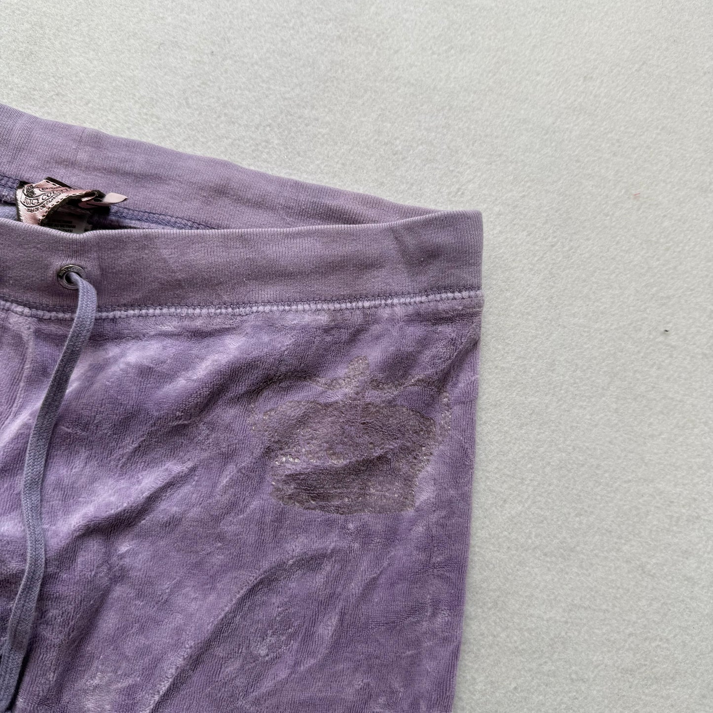 Vintage Juicy Couture Women's Dusty Purple Velour Flared Leg Track Pants Size S