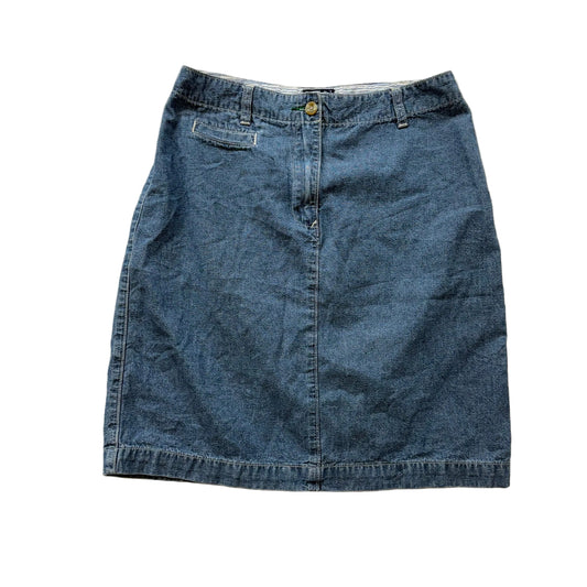 Tommy Hilfiger Blue Denim Skirt Size S Classic Button Fly