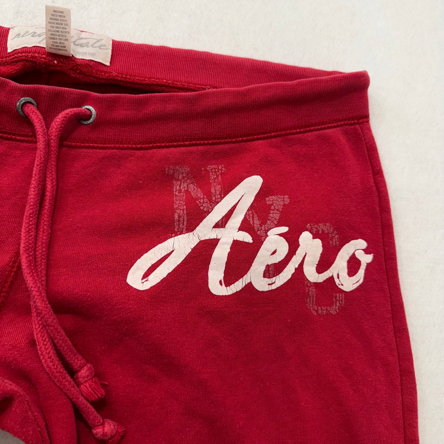 Aéropostale Women's Red Cotton Blend Flared Track Pant Loungewear Y2K Size L