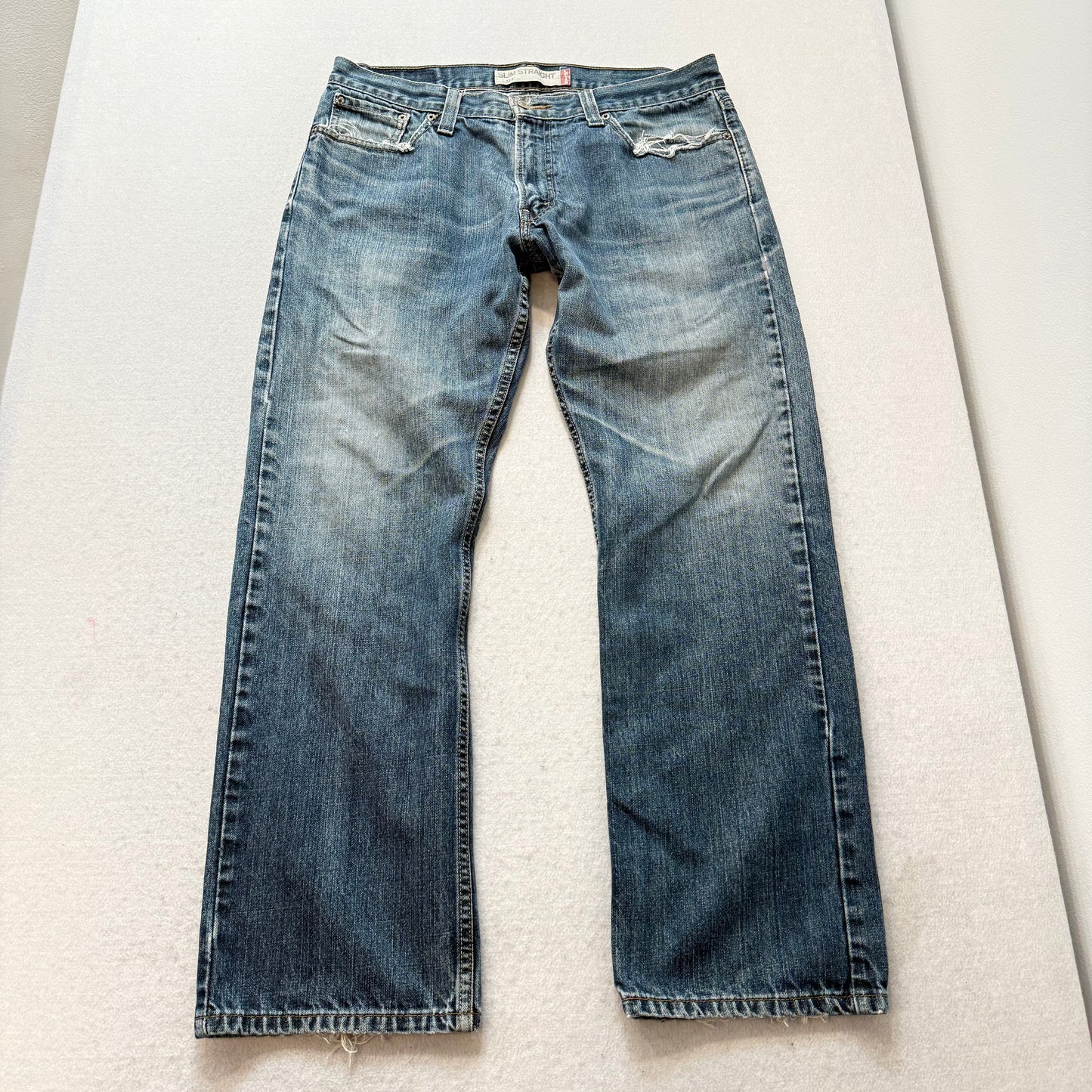 Levi's Strauss & Co. 514 Men's Medium Blue Denim Slim Straight Leg Jeans Size 34