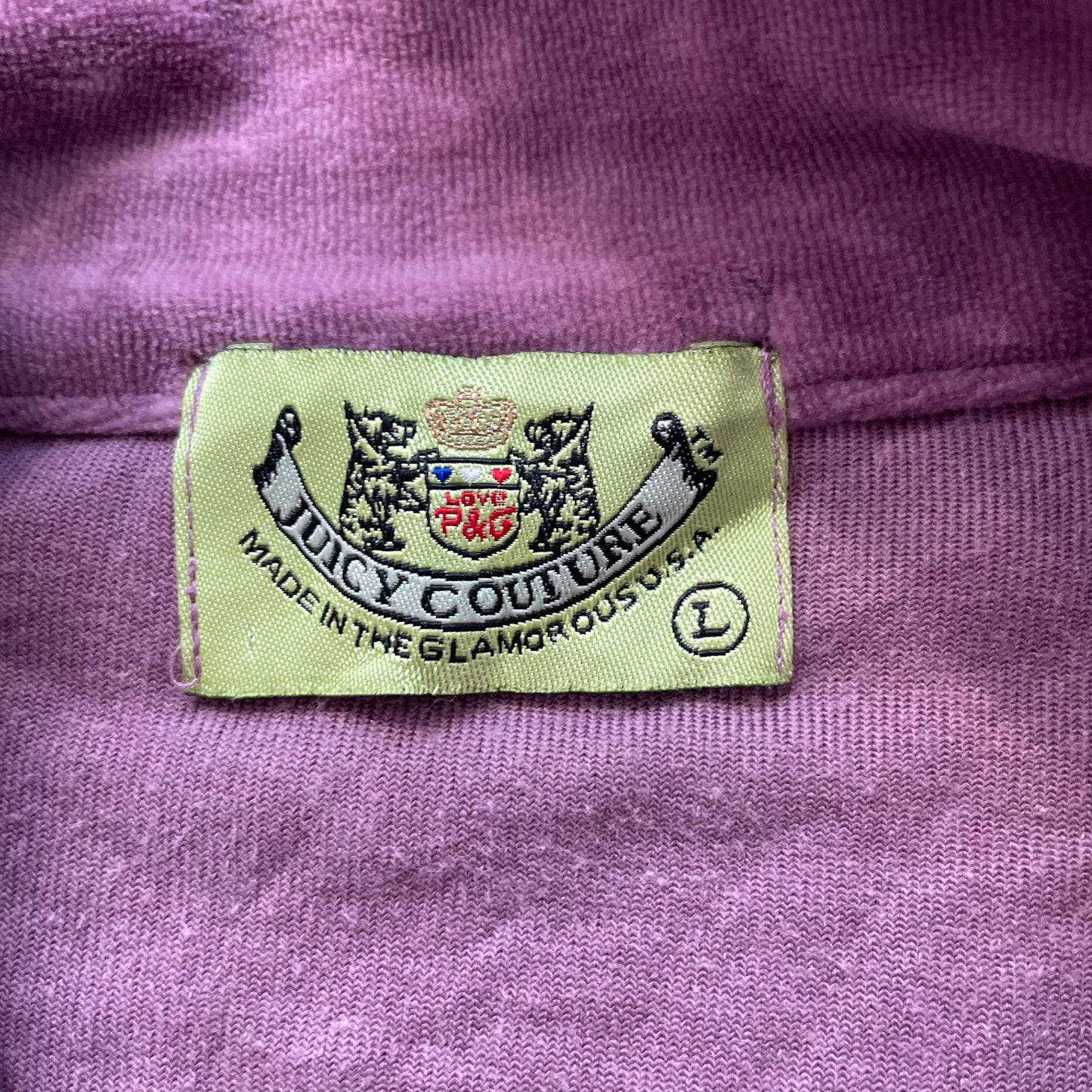 2003 Vintage Juicy Couture Women's Purple Velour Zip-Up Track Jacket Y2k Size L
