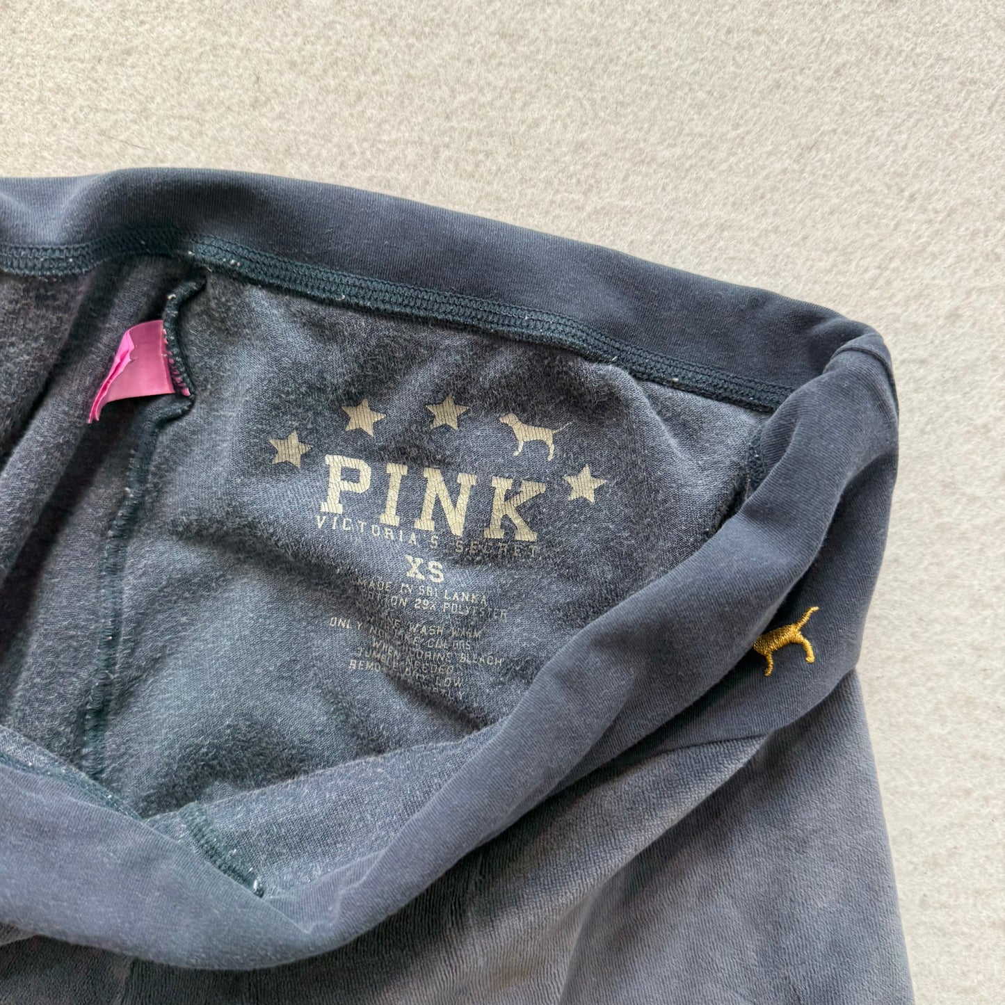 Victoria's Secret PINK Women's Charcoal Gray Velour Flared Track Pants Size XS