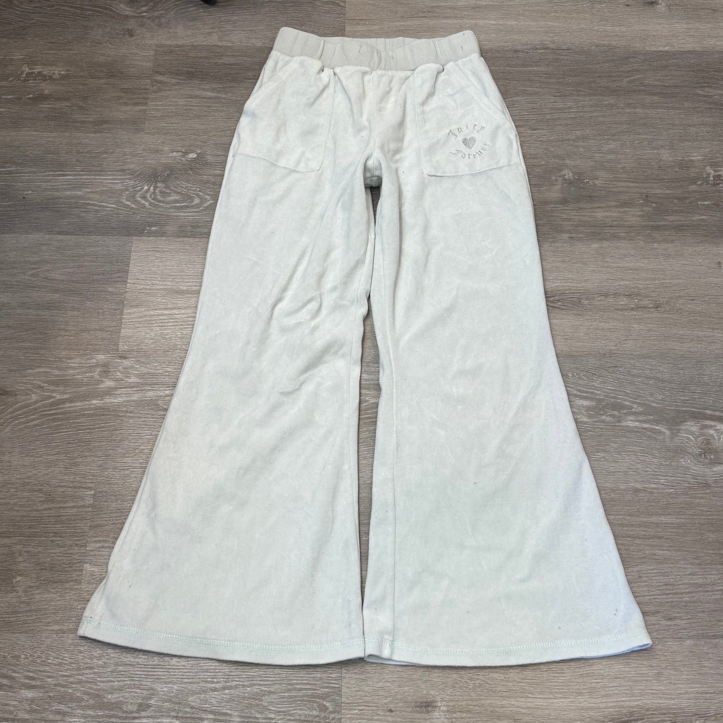 Juicy Couture Forever 21 Womens Light Pastel Blue Velour Flare Track Pant Size L