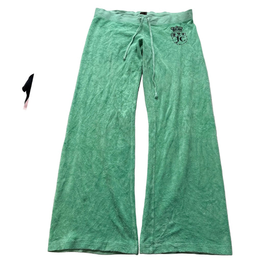 Vintage Juicy Couture Women's Mint Green Terry Cloth Flared Track Pants Size S