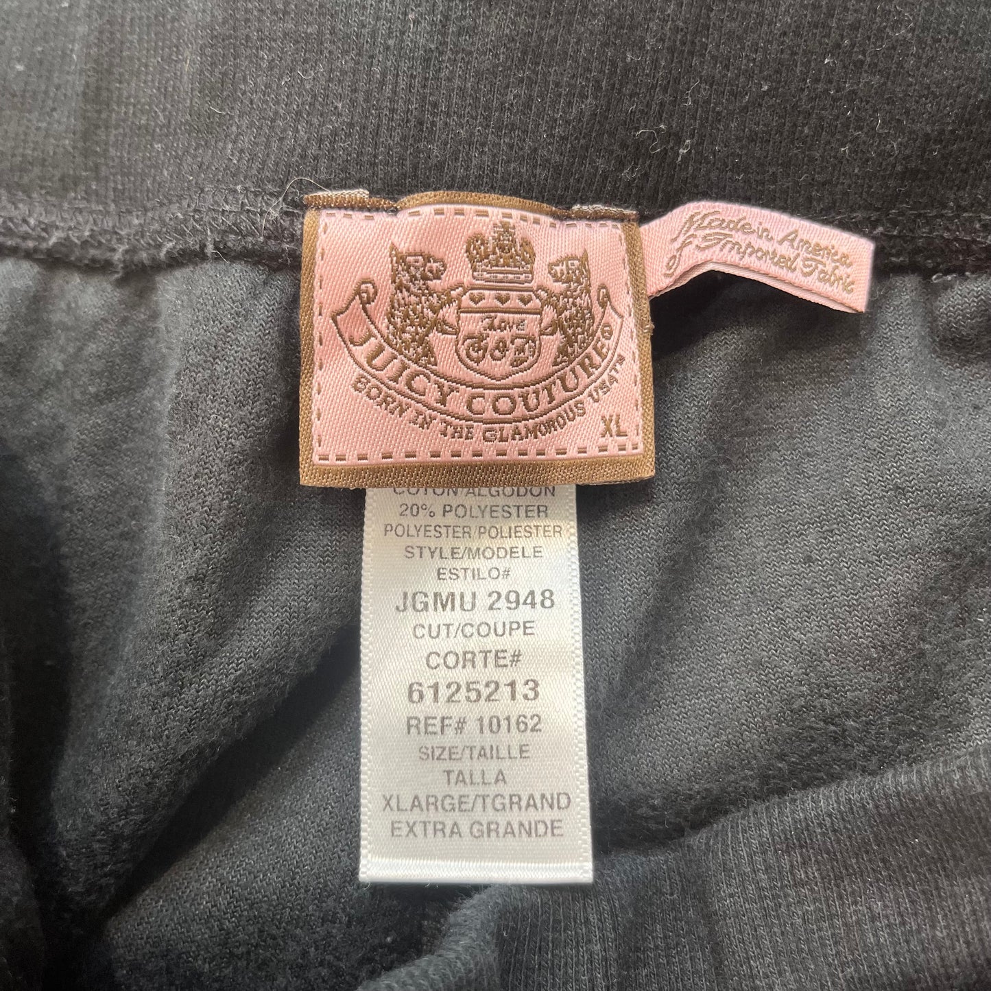 Juicy Couture Womens Black Velour Tracksuit Set Zip-Up Hoodie & Flared Pant - XL