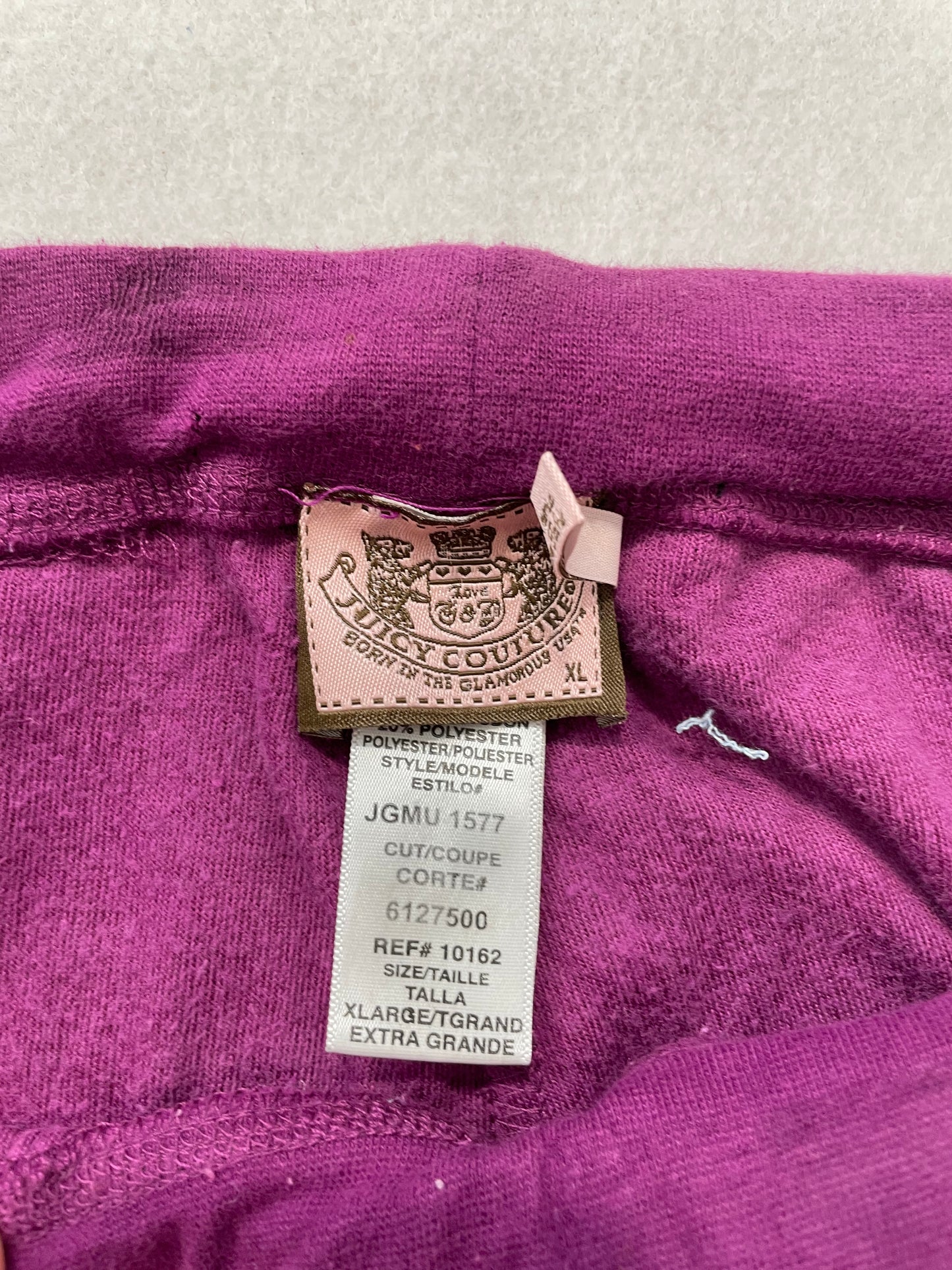 Vintage Juicy Couture Purple Drawstring Flare Velour Pants Size XL