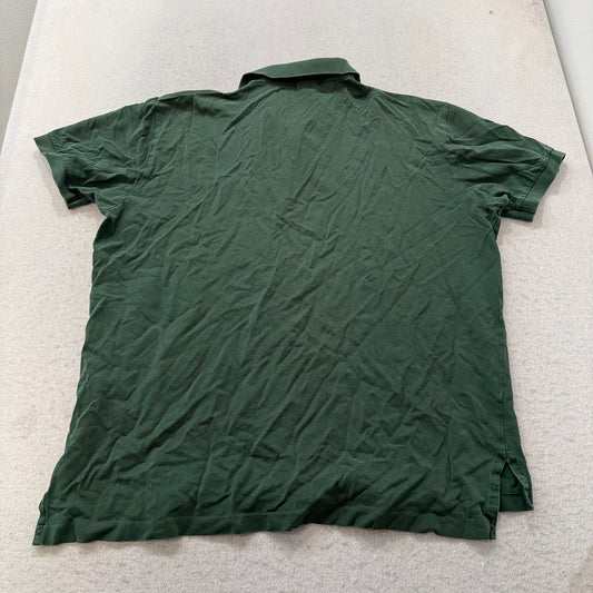 Polo Ralph Lauren Mens Dark Green Pima Cotton Polo Shirt Embroidered Logo Size L