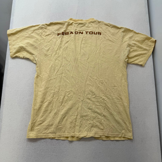 Reba Yellow Graphic T-Shirt Reba On Tour Back Print 100% Cotton Size XL
