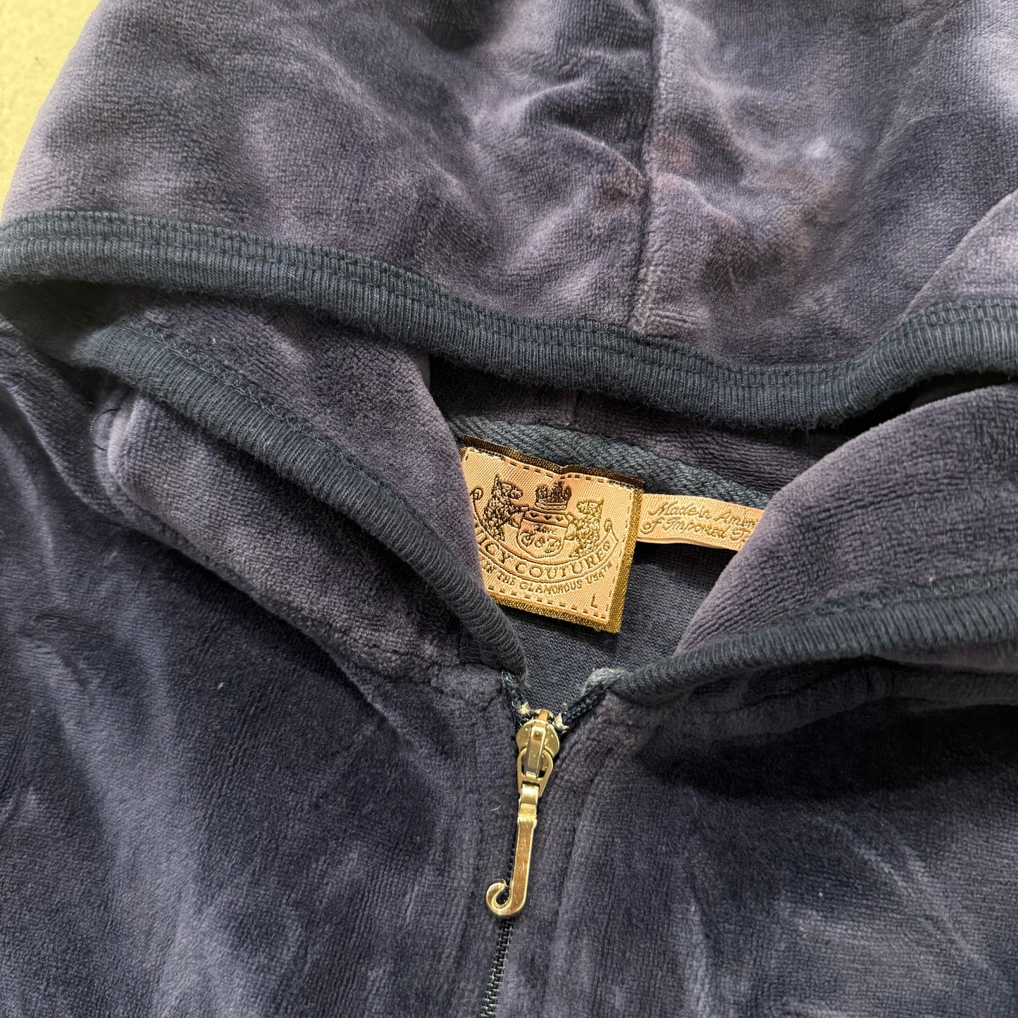 Vintage Juicy Couture Scottie Dogs Women's Navy Velour Zip-Up Hoodie Logo Size L